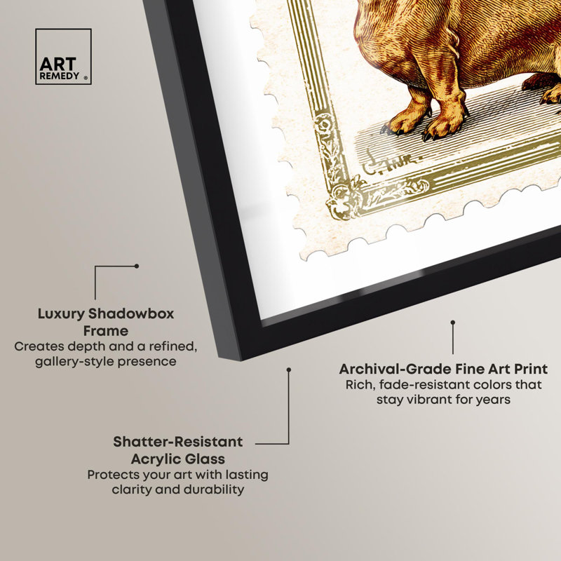 «Urban Pup Shadowbox Print» par Art Remedy, H 13 po x l 13 po, Noir