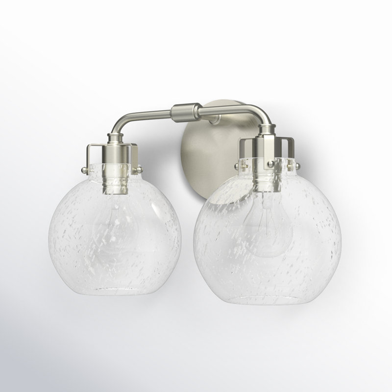 Éclairage pour meuble-lavabo 2 lumières Byrne, Nickel satiné