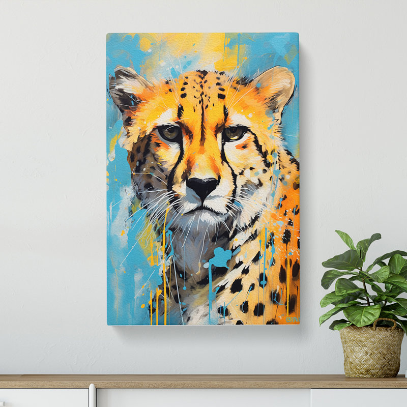 Cheetah Gestural - No Frame Print, 50cm H x 35cm W x 3cm D