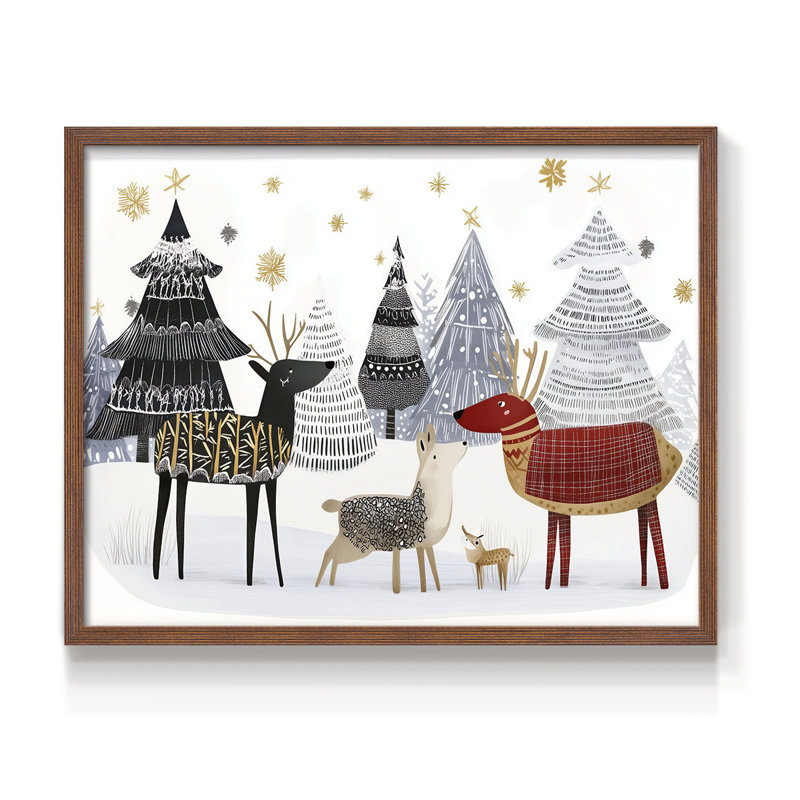 Chirstmas Art-CDLX III - Reproduction encadrée - Restickable, H 16 po x l 20 po, Noyer