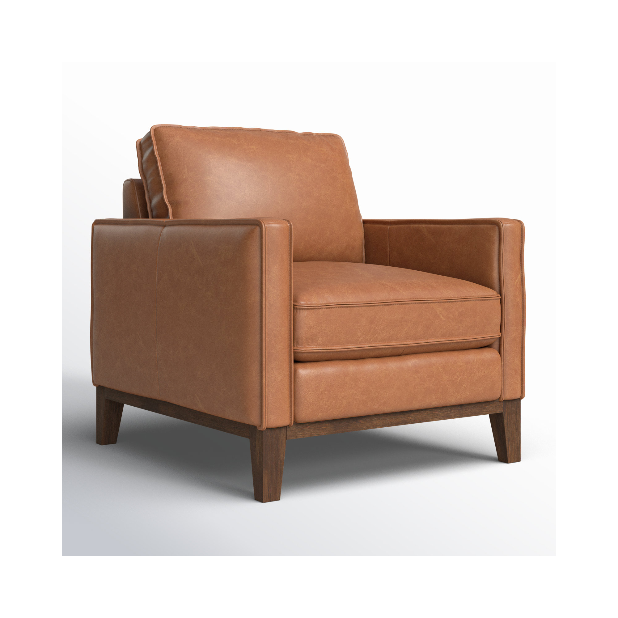 Cascades Leather Armchair, Chestnut Genuine Leather