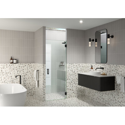 Albedo 28.5 in. x 78 in. Fully Frameless Hinge Shower Door