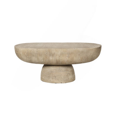 Cream Finish Oval Coffee Table, 36x24x15 Inches