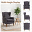 Ensemble de fauteuils d'appoint à oreilles 2 pièces et table d'appoint ronde en bois d'hévéa-829674100