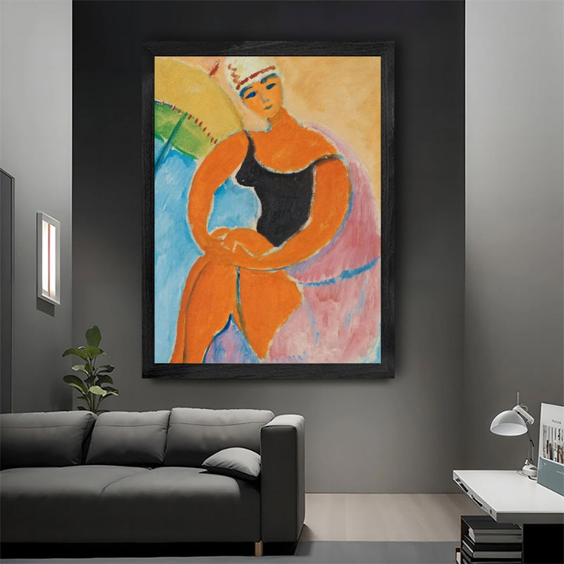 Art mural moderne encadré noir moderne, H 17 po x l 13 po