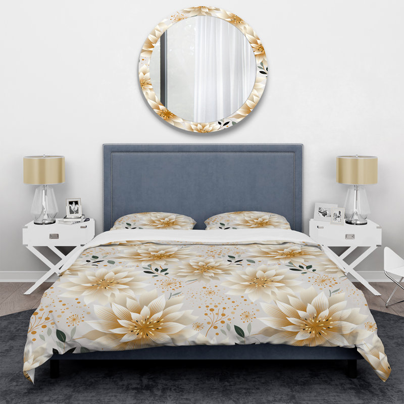 Ensemble de housse de couette Carnation Mandalas Fleurs Boho Motif III Chayote