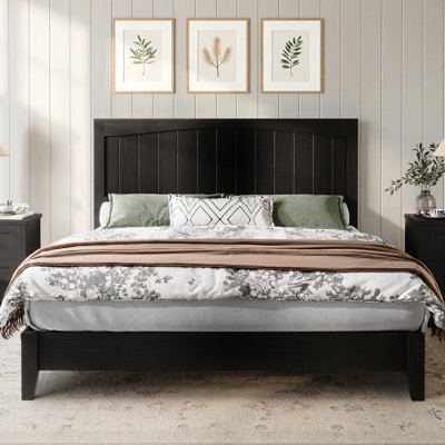 Adainville 48.4" Solid Wood Bed Frame With Panel Headboard by Lark Manor