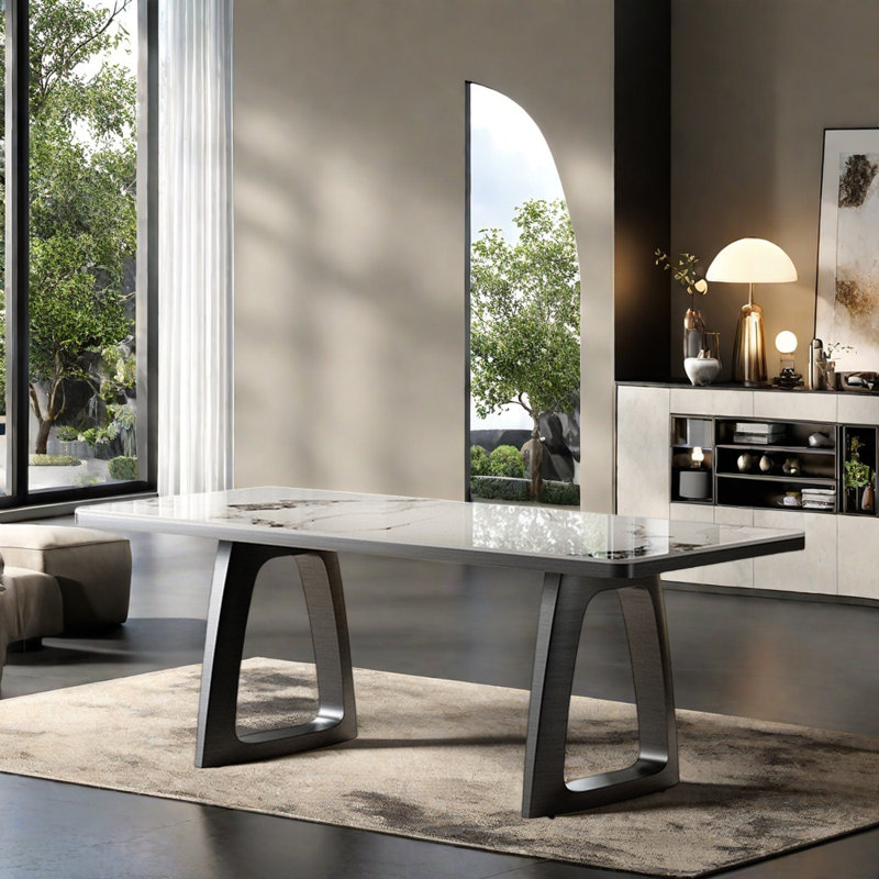 Table de salle à manger rectangulaire moderne, H 29,52 po x L 70,86 po x l 35,43 po