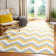 Rodgers Hand Woven Flat Weave Wool/Cotton Chevron Rug in Ivory/Gold/Gray