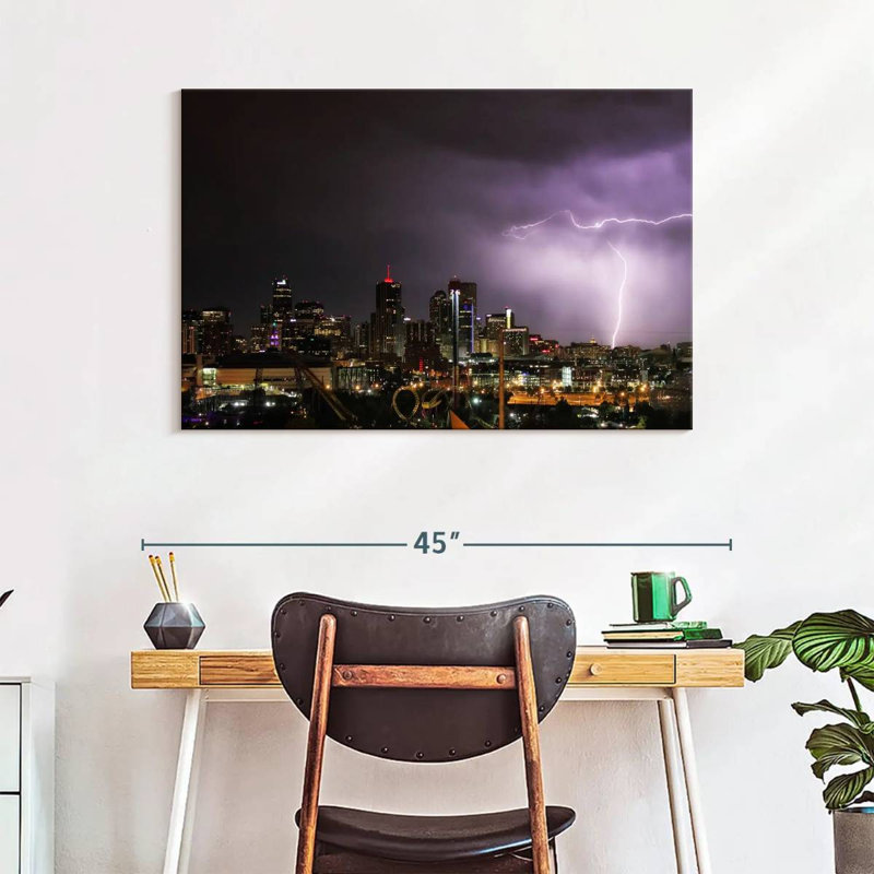 Kavia Lightning Over Denver, 26" H x 39" W