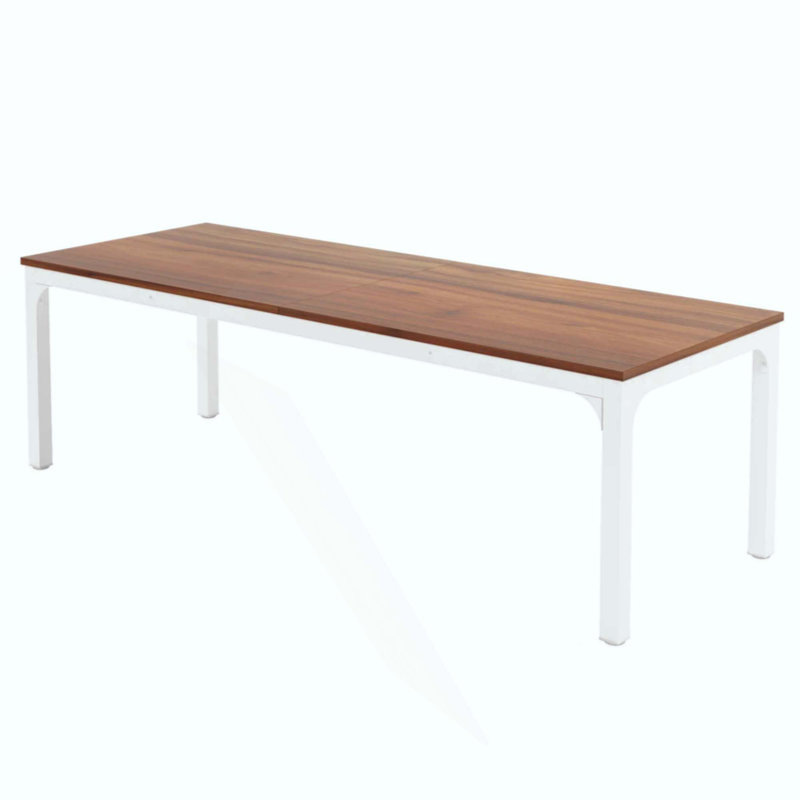 Bureau rectangulaire, espace de travail, bureau d'ordinateur, Brun / Blanc