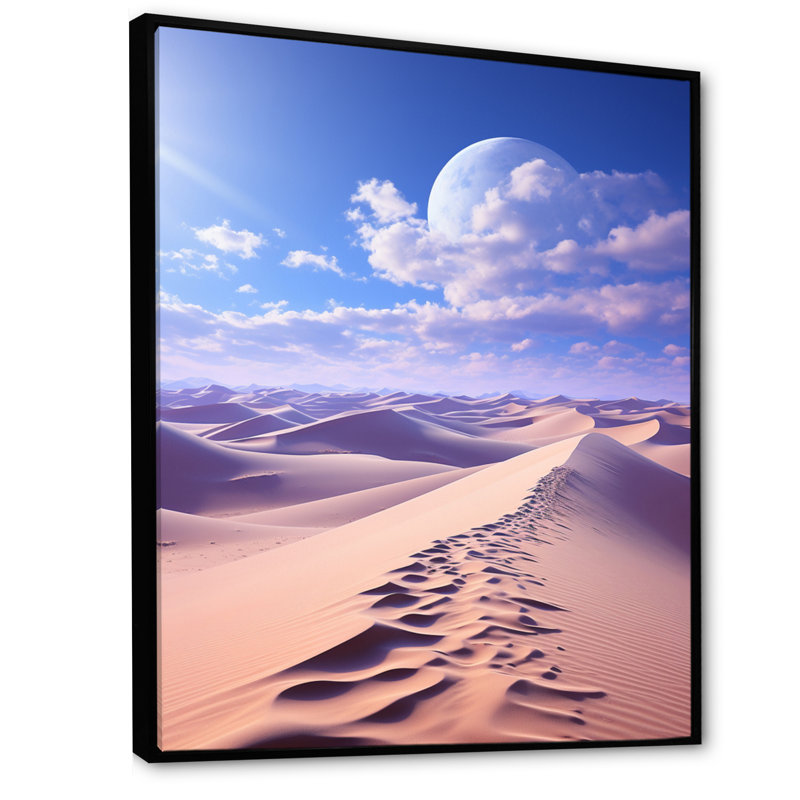 " Egypt Sahara Dreams Landscape I ", Black Floater Framed, 40" H x 30" W x 1.5" D