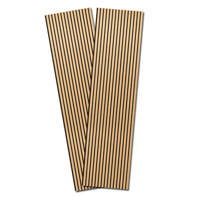 2 Pcs Acoustic Wood Wall Panelling, 3D Slat Wall Panelling for Wall and Ceiling Decor (31 sq.ft/Case)