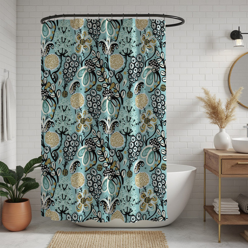 Rideau de douche à motif floral Laubacker 72 po x 72 po