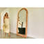 Zehra 35 in. x 75 in. Natural Stone Marble Arch Framed Mirror
