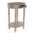 Meadville Wood Whitewashed Oval 1 Drawer and 1 Shelf Side End Light Brown Accent Table with Turned Legs
