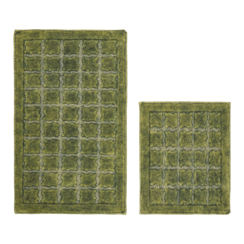 Ensemble de 2 tapis de bain Pockerley, Vert
