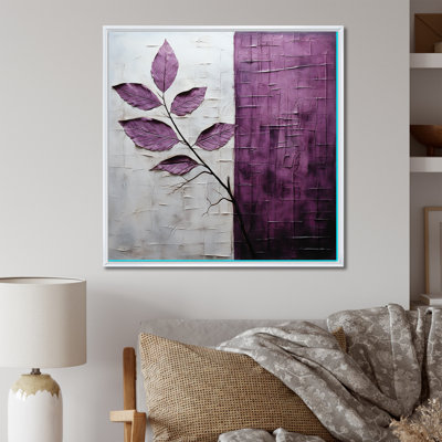 «Purple Leaves Plum Precision - Leaves», reproduction sur toile encadrée