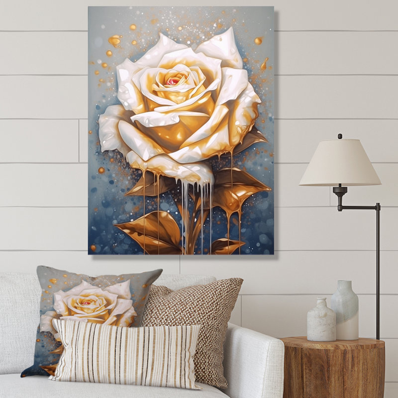 Crème or rose rêverie, H 20 po x l 12 po x P 1 po, Toile tendue