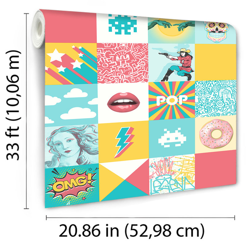 Pop Art Patchwork Wallpaper, Multi