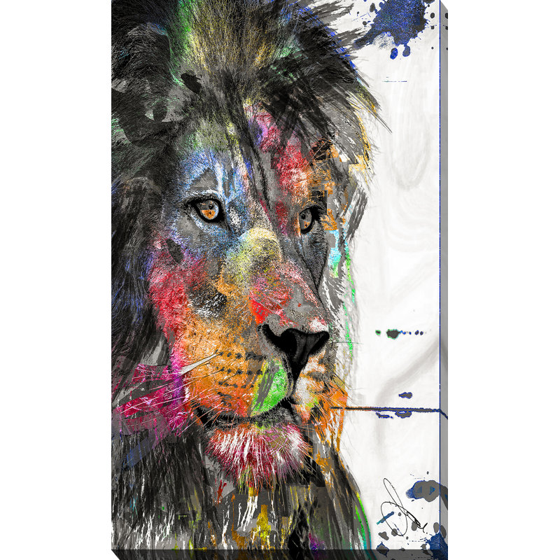 « leo », reproduction sur toile, H 30 po x l 18 po x P 1 po, Toile tendue
