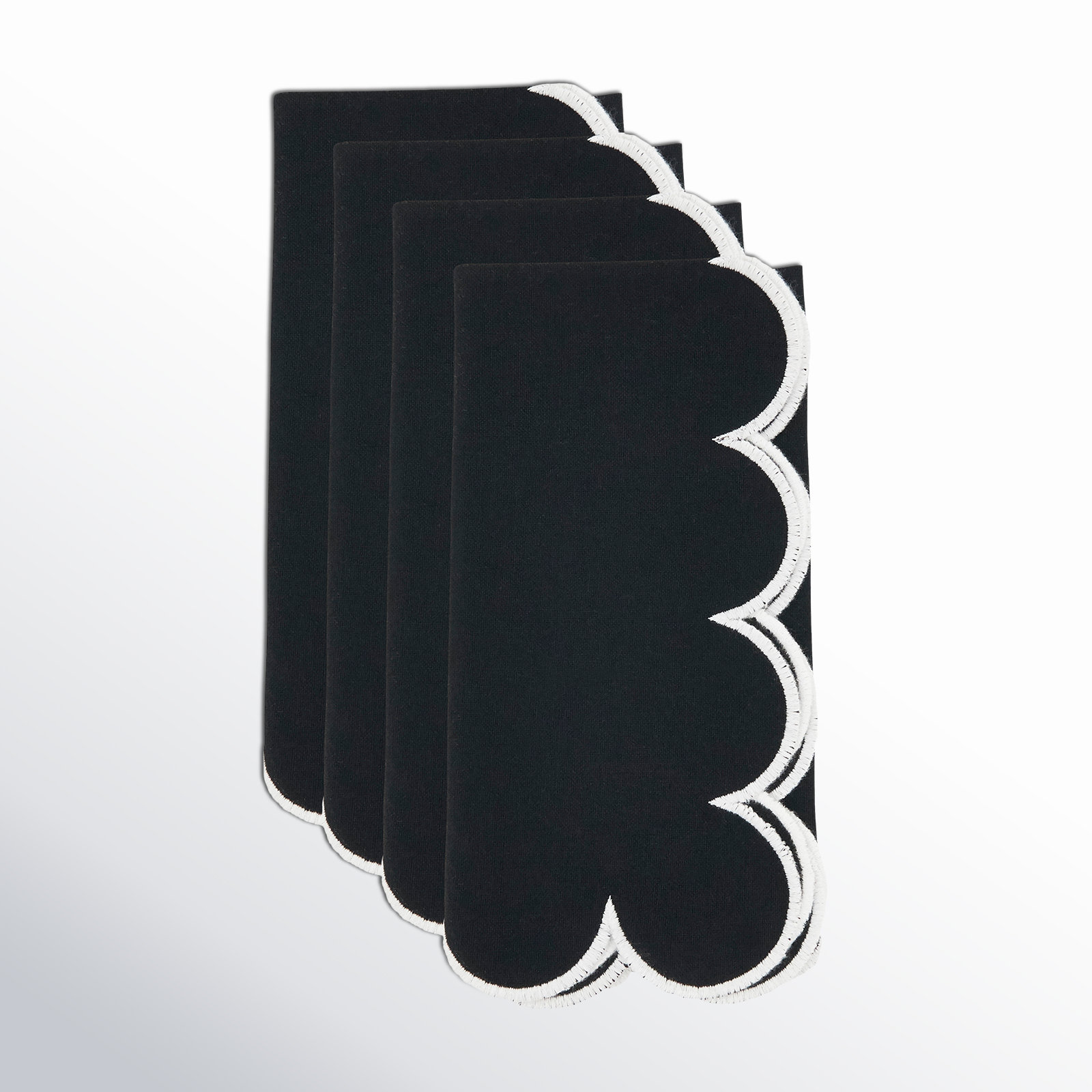 Paddock Reversible Cotton Napkin, Black
