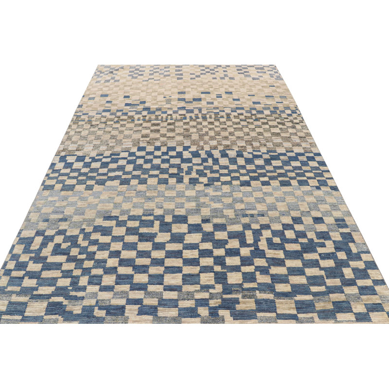 Moroccan Hand Knotted Area Rug, Rectangle 4' x 6'