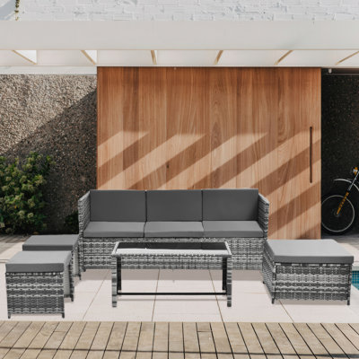 170cm Wide Straight Metal Patio Sofa with Cushions