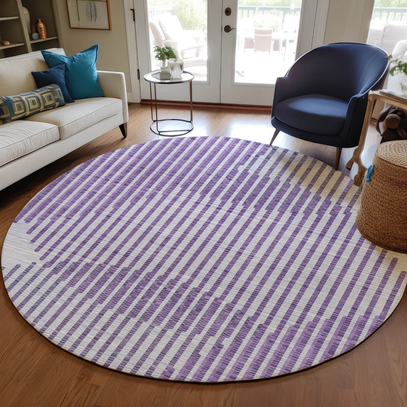Tapis intérieur / extérieur mauve Elowen , 8 pi x 8 pi
