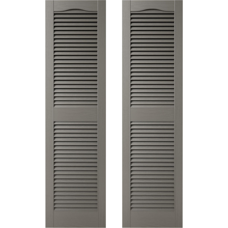 Paire de volets à auvent ouvert cathédrale standard, Gris tuxedo, 12", 80"
