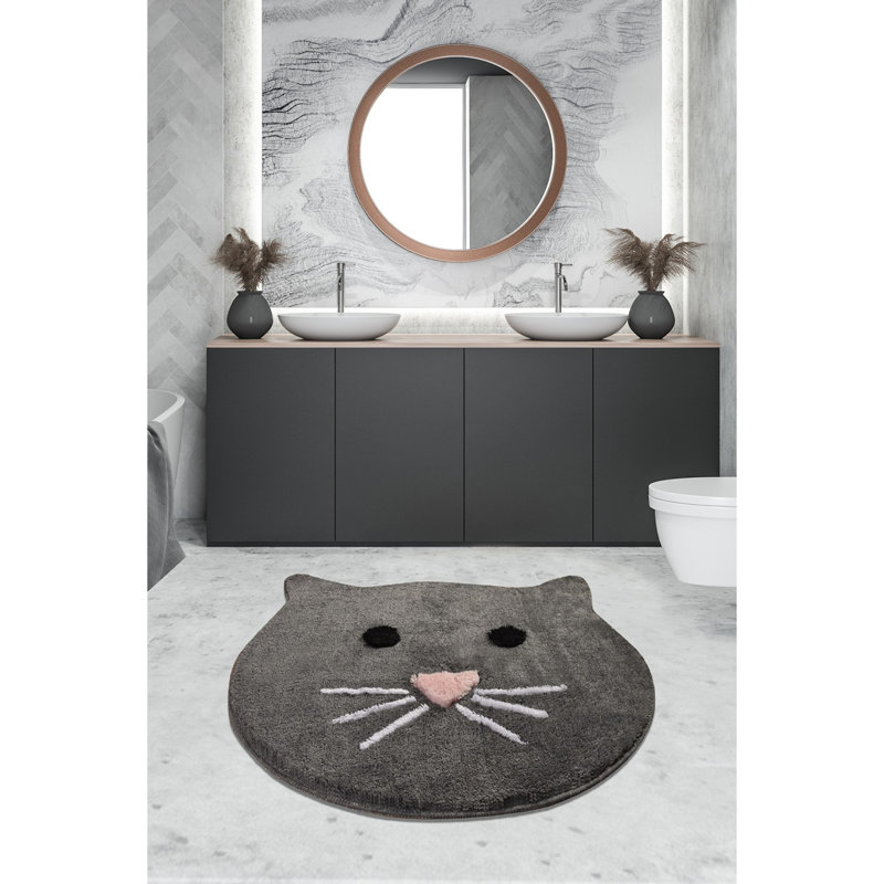 Tapis de bain luxueux en acrylique, antidérapant, diamètre de 35,4 pouces | 100% acrylique, 1,45 lb / pied carré | Antibactérien, lavable à la machine à 30 ° C, parfait pour la sécurité et le confort de la salle de bain | Hauteur des poils doux: 0,7 à 1,2 po