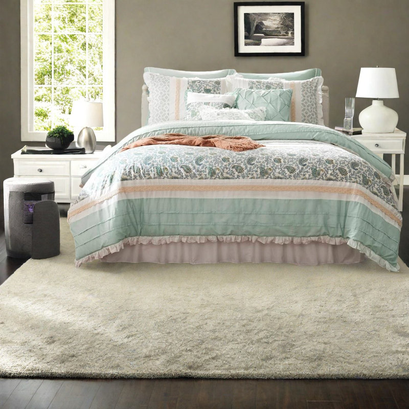 Premium Aqua Comfort Bedding Sets, Cotton Percale For Farmhouse Style Bedrooms