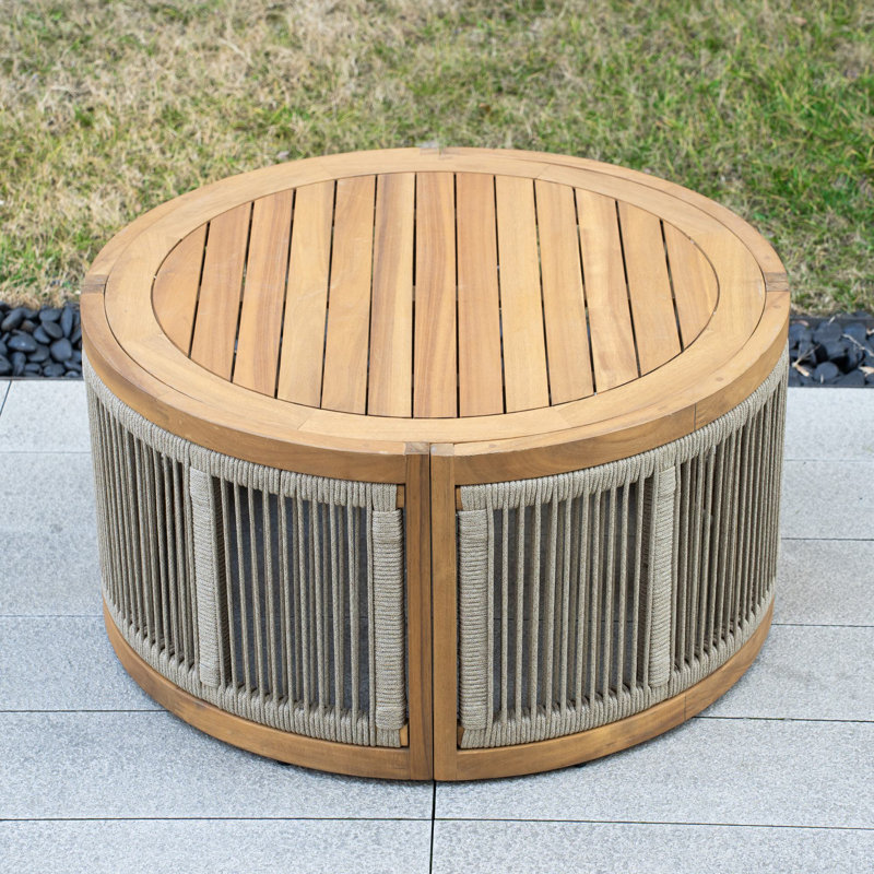Brewsty Acacia Wood Round Coffee Table