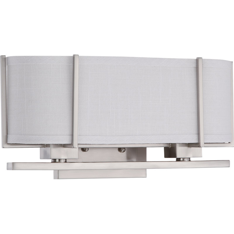 Éclairage pour salle de bain à intensité variable 2 lumières Kimmel, Nickel brossé / gris ardoise / incandescente