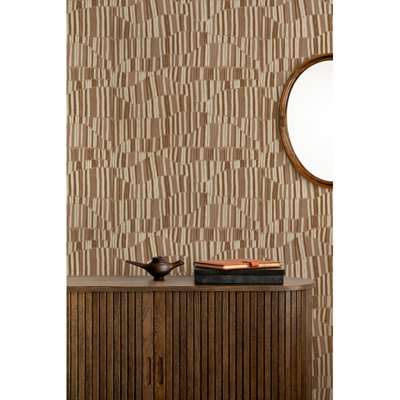 Jamaican Waves Wallpaper, Non-Pasted, Brown