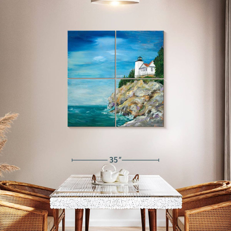 Phare d'Aletra sur la côte rocheuse II, H 38 po x l 38 po
