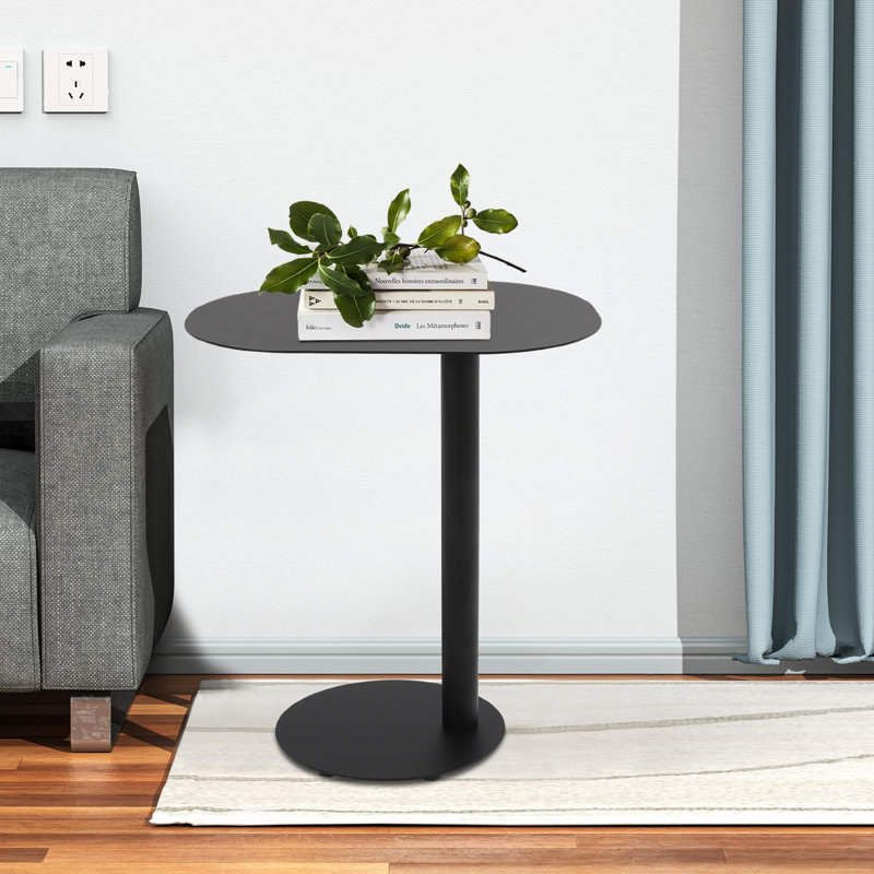 Table d'appoint en métal 20 po, Noir