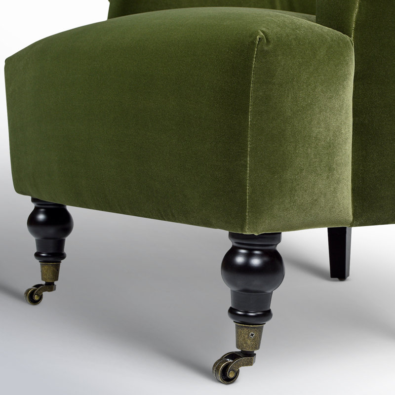 Fauteuil Naine, Velours vert olive