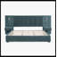 Très grande base de lit tapissier en tissu chenille avec motif plissé, très grand lit plateforme avec tête de lit, structure solide et table de chevet. Pas de sommier tapissier nécessaire - bleu-vert-1047424802-1047424801