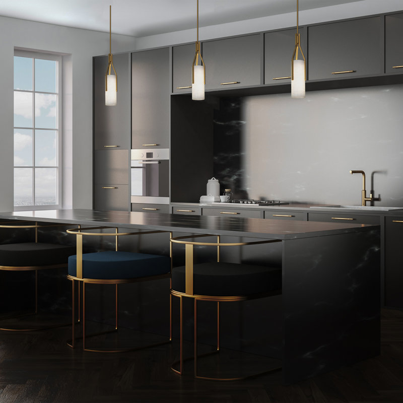 Firenze 1 - Light Single Cylinder LED Pendant, Aged Brass