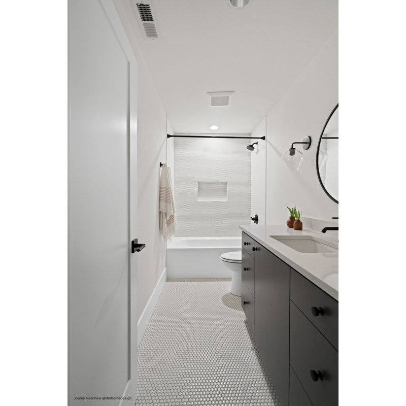 Penny Porcelain Mosaic Tile, Silver Sage