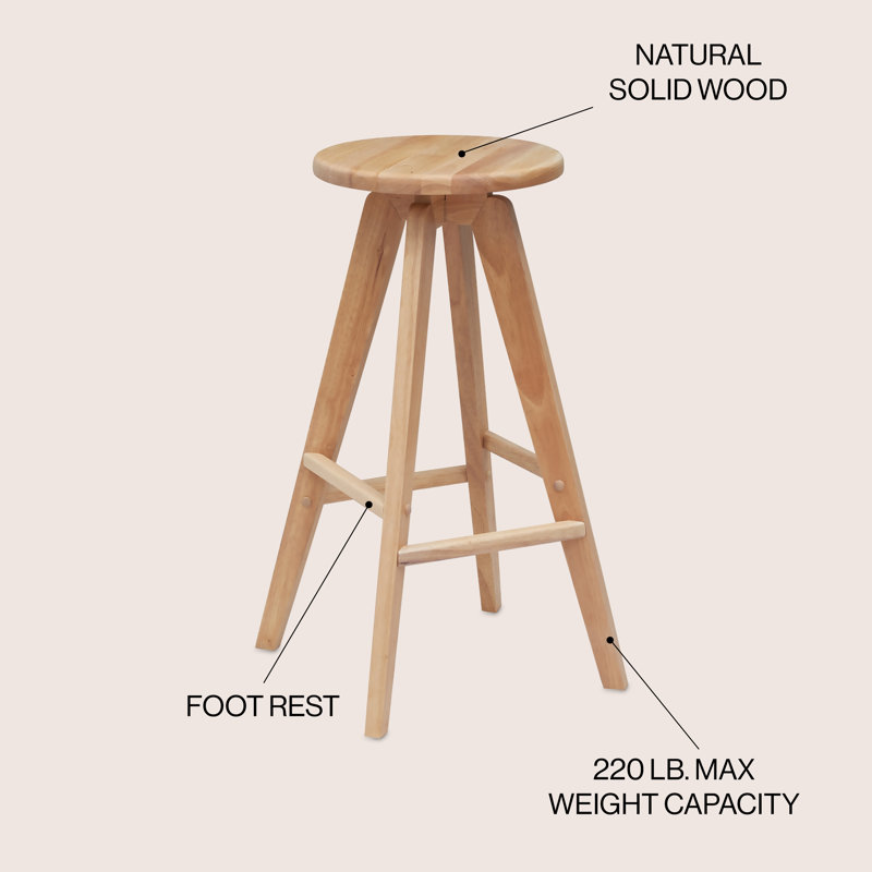 Tabouret de bar 30,5 po Ceren, Naturel, Tabouret de bar (siège d'une hauteur de 30,5 po)