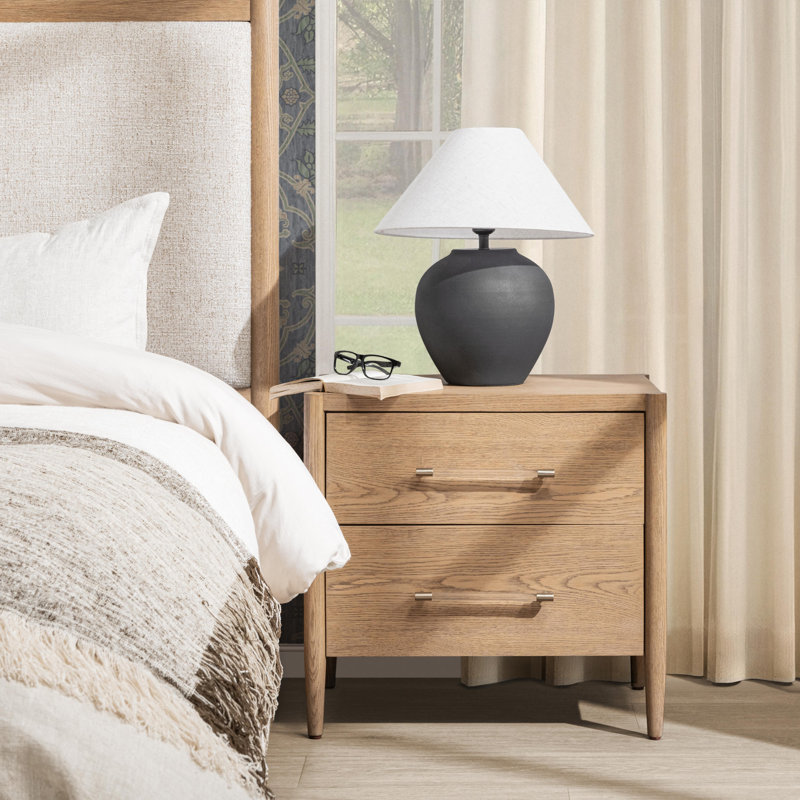 Alisen Oak Wood Nightstand