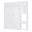Grand lit escamotable mural avec bureau, armoire supérieure et tablettes de rangement, lit pliant peu encombrant, blanc-944341207-944341204