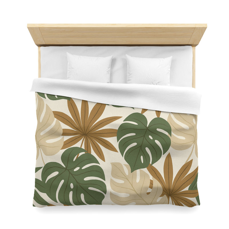 Microfiber Duvet Cover Boho Style, Design 66, King Duvet Cover, White
