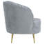 Chaise capitonnée grise et dorée-405509891