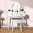 Gaisa White Vanity Set with Lighted Mirror, Makeup Dressing Table and Padded Stool-699325487