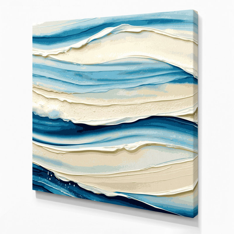 Toile horizontale rayée gris ciel, H 12 po x l 12 po