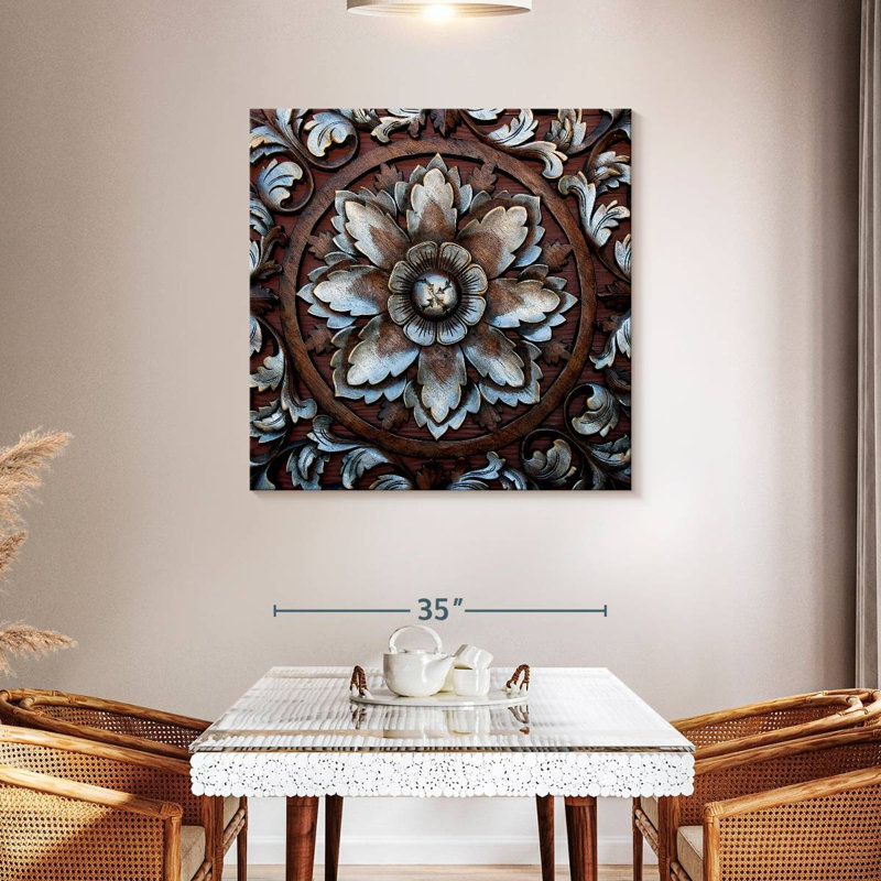 Senne Thai Style Carved Flower, 39" H x 39" W