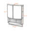 Garde-robe moderne en verre arqué 23,62 "à double porte avec miroir incassable sans verre - double couche-130781287